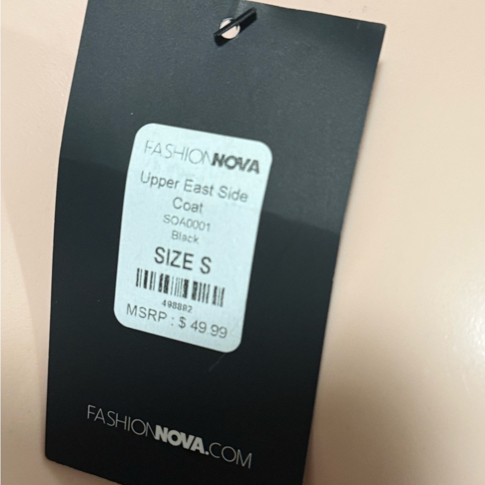 Fashion Nova NWT Upper East Side black coat woman size small - Picture 7 of 8